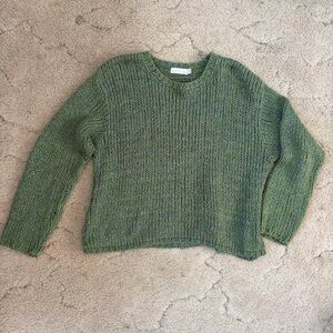 Women’s OS Relais Relaxed Olive Green Crewneck Sweater